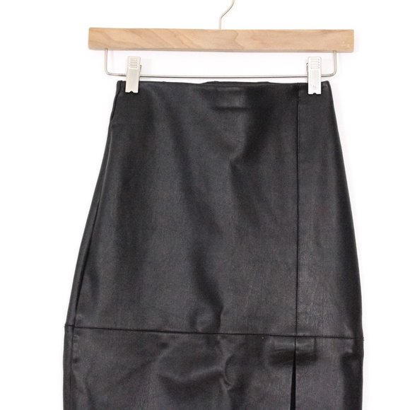 *Dynamite Black Leather Midi Skirt - Picture 5 of 6